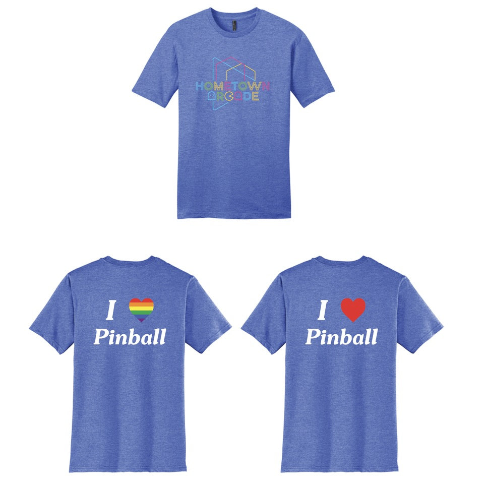 Hometown Arcade Blue ❤️Pinball Shirts
